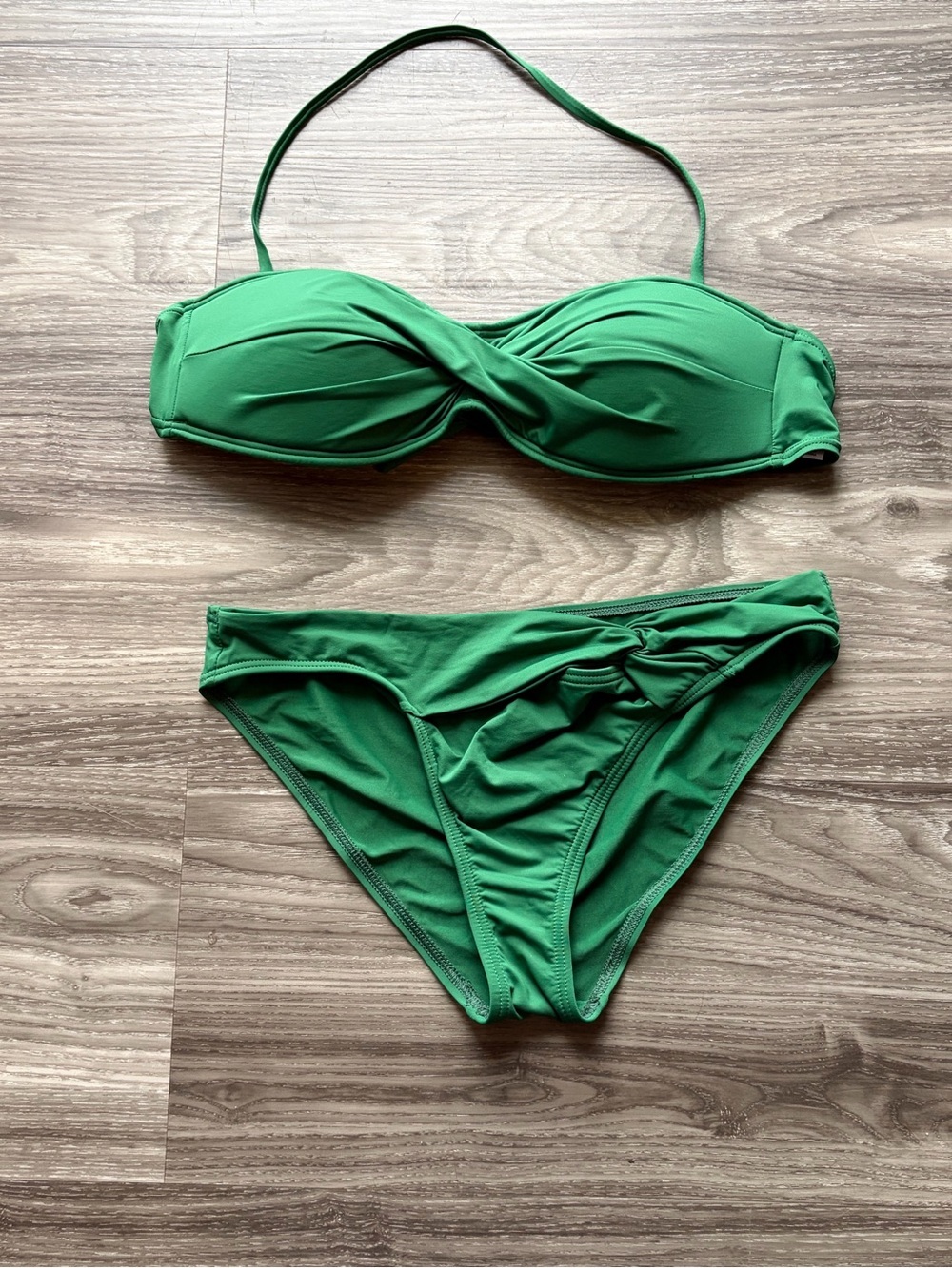 Tommy Bahama Green Twist-Front Bikini Set - Women's Swim